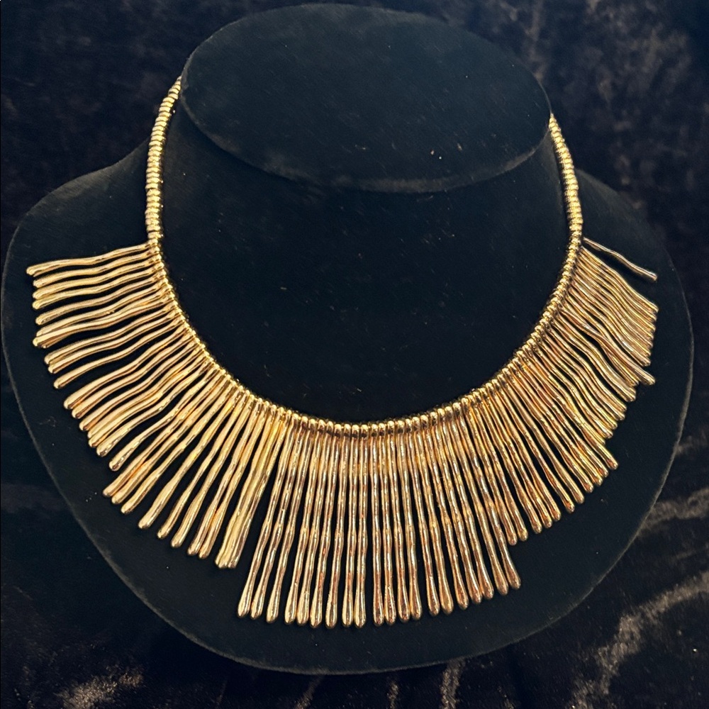 Radiant Gold Fringe Necklace